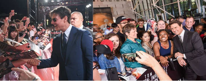 Tom Cruise Signing Autograph for fans