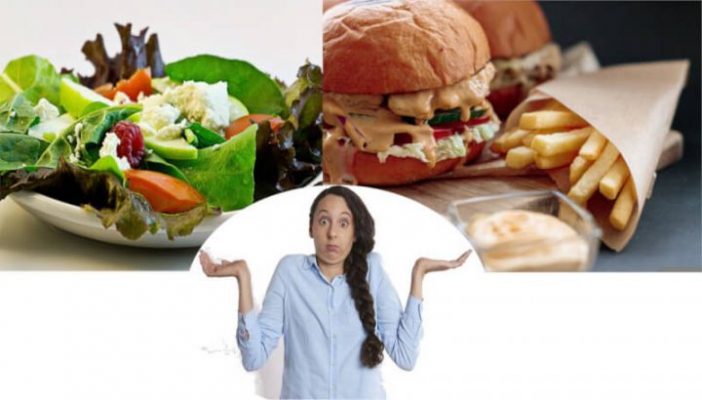 The choice between healthy and unhealthy diet