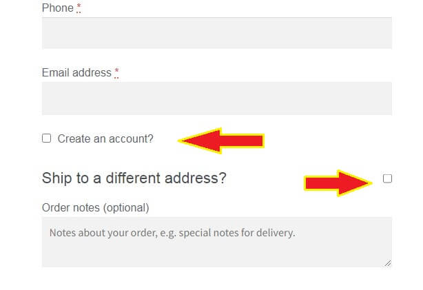 Creating account and shipping address