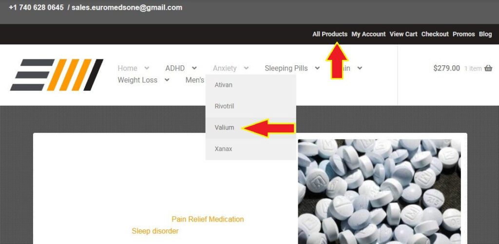 How to order Valium online- Desktop View